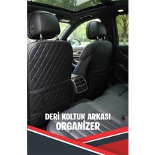 SacAyağı Bmw X4 Uyumlu 2 Adet Gri Deri Gri Dikişli Araç Içi Koltuk Organizeri