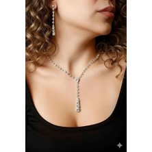 Luphira Su Yolu Gümüş Kaplama Kolye Küpe 2'li Set