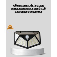 Lims Store Güneş Enerjili Aydınlatma 100 LED Sensörlü Solar Dış Mekan Lamba