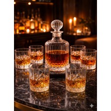 6'lı Lüks Kristal Tabanlı Meşrubat Bardak Seti Cam Bardak Çizgili Modern Viski Bardağı Su Bardağı