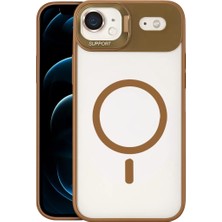 Lims Store Joko Apple iPhone 17 Air Remim Lensli Magsafe Standlı Kapak - Kahverengi