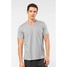 Cacharel Erkek Kısakol V Yaka T-Shirt, %50 Pamuk %50 Modal