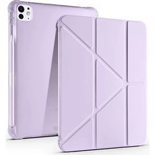 Lims Store Newface iPad Air 13 (2024) Kılıf Kalemlikli Mars Tablet Kılıfı - Lila