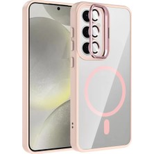 Lims Store Joko Samsung Galaxy S25 Remim Lensli Magsafe Standlı Kapak - Pembe