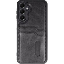 Lims Store Newface Samsung Galaxy S24 Fe Kılıf Sara Kartvizitli Deri Kılıf - Siyah