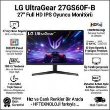 Lg Ultragear 27" 180Hz 1ms HDR10 Full Hd IPS Monitör