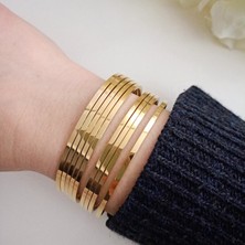 Lente Aksesuar 14K Altın Rengi 3'lü Ince Ajda Bilezik