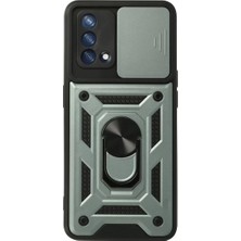 Lims Store Newface Oppo A74 4g Kılıf Pars Lens Yüzüklü Silikon - Yeşil