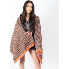 Lims Store Şık Kullanım Pamuk Polyester Şal-Kahverengi