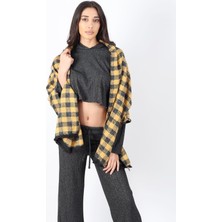 Lims Store Şık Kullanım Pamuk Polyester Şal-Sarı