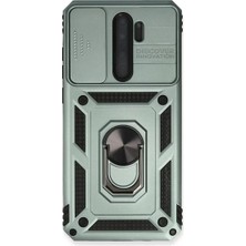 Lims Store Newface Xiaomi Redmi Note 8 Pro Kılıf Pars Lens Yüzüklü Silikon - Yeşil