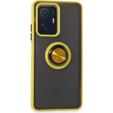 Lims Store Newface Xiaomi Mi 11T Pro Kılıf Montreal Yüzüklü Silikon Kapak - Sarı