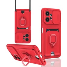 Lims Store Newface Xiaomi Redmi Note 12 4g Kılıf Zuma Kartvizitli Yüzüklü Silikon - Kırmızı