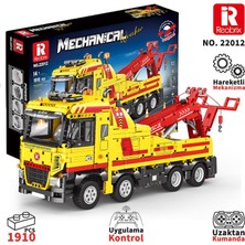 Reobrix Technic 22012 Kurtarma Kamyonu (Wrecker Rescue Truck) Kumanda&motor Yaratıcı Yapı Blok Seti Building Blocks - 1910 Parça