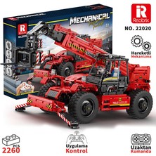 Reobrix Technic 22020 Teleskopik Kollu Forklift (Telescopic Arm Forklift) Kumandalı&motorlu Yaratıcı Yapı Blok Seti Building Blocks - 2096 Parça