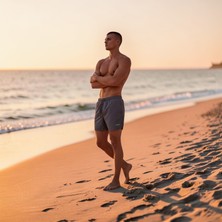 Eleven Markets Renkli Deniz Şortu Cep Fermuarlı Astarlı Havuz Şortu