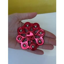 Cuffcufftoys Kırmızı Metal Stres Çarkı Modelleri Uzun Dönen 9x9 cm