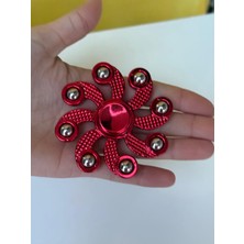 Cuffcufftoys Kırmızı Metal Stres Çarkı Modelleri Uzun Dönen 9x9 cm