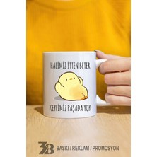 3B Baskı Reklam Promosyon Keyif Temalı Porselen Kupa Bardak