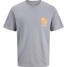 Jack & Jones Originals Erkek Tişört Göğüs Baskılı Kısa Kollu Bisiklet Yaka2.