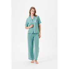 Pjs Kadın Yeşil Kısa Kol Pijama Takımı 29043