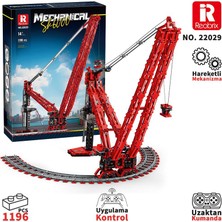 Reobrix Technic 22029 Rc Vinç Kumandalı&motorlu Yaratıcı Yapı Blok Seti Building Blocks SK6000 Crane- 1196 Parça