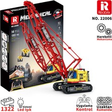 Reobrix Technic 22006 Paletli Vinç (Crawler Crane) Kumanda&motorlu Yaratıcı Yapı Blok Seti Building Blocks - 1322 Parça
