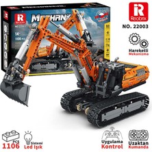 Reobrix Technic 22003 Excavator Kazıcı Kumanda&motorlu Yaratıcı Yapı Blok Seti Building Blocks - 1106 Parça