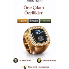Airstorr Zikrmatik Dijital Tesbih Zikir Yüzük OLED Ekranlı Şarjlı Titreşimli Zikir Sayacı Saat & Tarih Özellikli Ekran