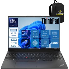 Lenovo Thinkpad E16 Intelcore Ultra 7 255H 40 GB Ram Ddr5 1 Tb SSD WİN11PRO 16 ” Fhd Taşınabilir Notebook 21SR006RTX-OKA11