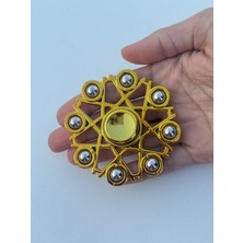 Cuffcufftoys Sarı Metal Stres Çarkı Modelleri Uzun Dönen 9x9 cm