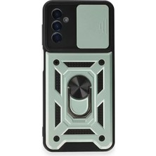 Lims Store Newface Samsung Galaxy M14 5g Kılıf Pars Lens Yüzüklü Silikon - Yeşil