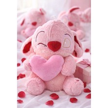 DMR Accessoire Stitch Peluş 30 cm Kalp Tutan Sevimli Stitch