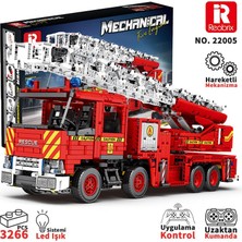 Reobrix 22005 Itfaiye Kamyonu Kumanda&motorlu Yaratıcı Yapı Blok Seti Building Blocks (Mechanical Fire ENGINE)-3266PARÇA