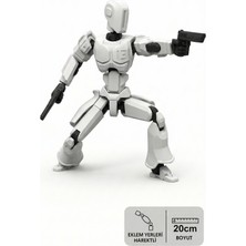 Nbshop Öncü DUMMY13 Aksiyon Figür Robot - Tüm Eklemleri Hareketli - 20CM - Beyaz