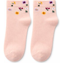 QUALITY WALKING Kadın Dikişsiz Çiçek Desenli Bambu Çorap Ipeksi His Günlük Şık Çorap