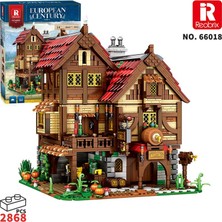 Reobrix 66018 Orta Çağ Bistrosu Yaratıcı Yapı Blok Seti Building Blocks (Medieval BISTRO)-2831 Parça