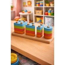 Piccomino Montessori Eğitici Geometrik Sıralama Seti - Çevre Dostu Pla Bul-Tak Oyuncak