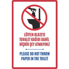 2 Adet Altınuç Art Design Lütfen Klozete Tuvalet Kağıdı Dahil Hiçbir Şey Atmayınız Tekne Marin Pvc Levha Yönetmeliğe Uygun