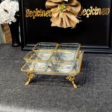 SEÇKİNEV Seçkinev Şölen 5 Parça Masa Üstü Çerezlik&kahvaltılık Set (Gold&gümüş)