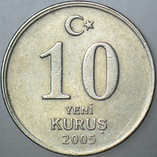 Banknoting Türkiye Cumhuriyeti 10 Yeni Kuruş 2005.