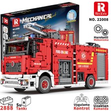 Reobrix Technic 22008 Itfaiye Kamyonu Kumandalı&motorlu Yapı Blok Seti Building Blocks (Fire Ladder Truck)- 2692 Parça