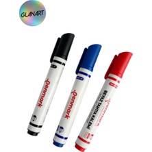 Glanart Kolay Silinebilir 3 Renk Tahta Kalemi Seti Board Marker Seti Penmark