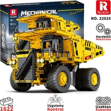 Reobrix Technic 22025 Damperli Kamyon Kumanda&motorlu Yaratıcı Yapı Blok Seti Building Blocks (Dump Truck)- 1622 Parça