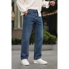Damga Erkek Jeans Bol Paça Mavi Baggy Kot Pantolon