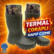 Dft Yeşil Eva Termal Çoraplı Konçlu Çizme
