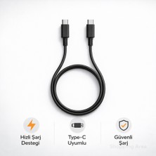 Shopping Area Type-C To Type-C 45W Hızlı Şarj Kablosu 5A Mi Samsung Huawei Uyumlu