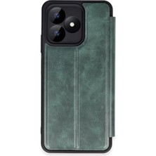 Lims Store Newface Realme Note 50 4g Kılıf Flip Cover - Koyu Yeşil