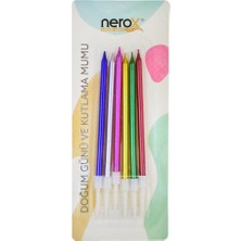 Doğum Günü Mum Seti 4’lü Paket (6’lı x 4) Renkli Uzun Pasta Mumları