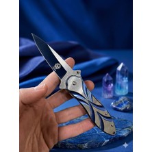 Silyon Askeri Giyim Shadowedge Mavi ve Gümüş Renk Askeri Kamp Model Çakı / Bıçak